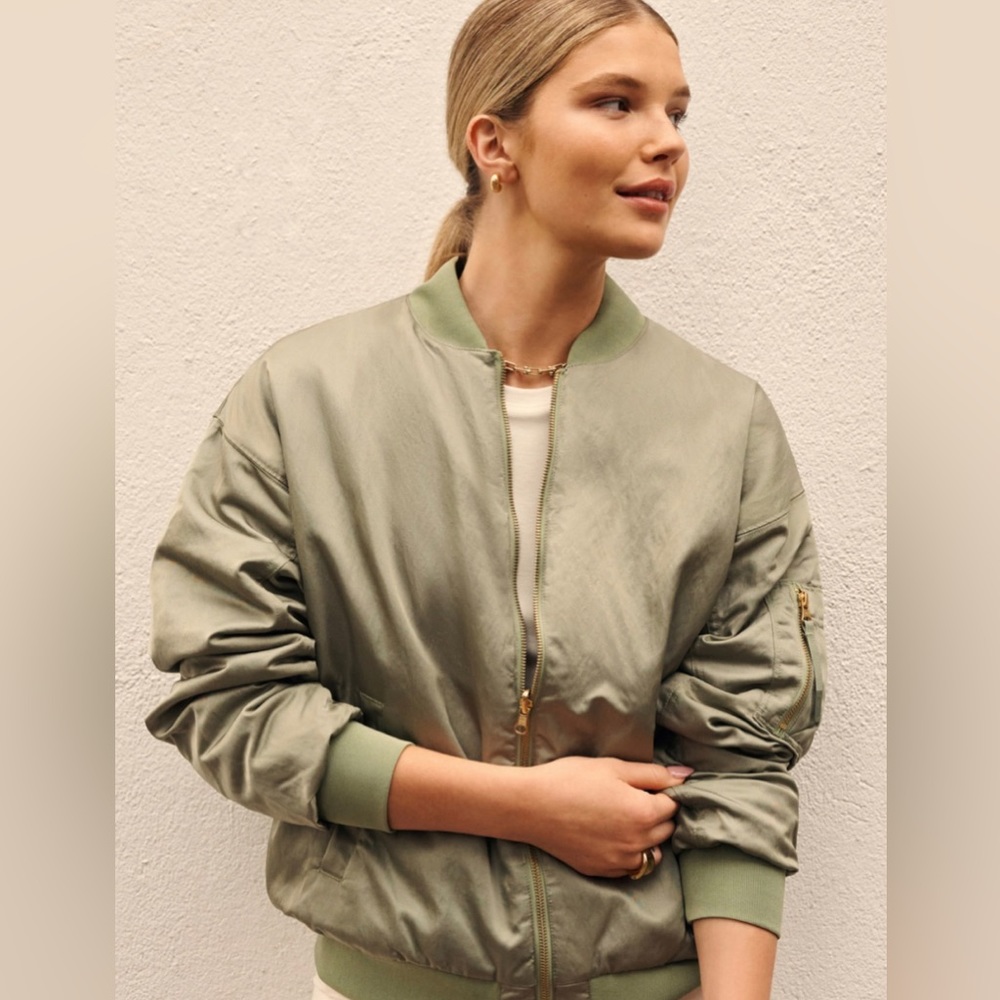 H&M Bomber Jacket - moto Divided jacket. Padded bomber jacket Mint Green XS NEW